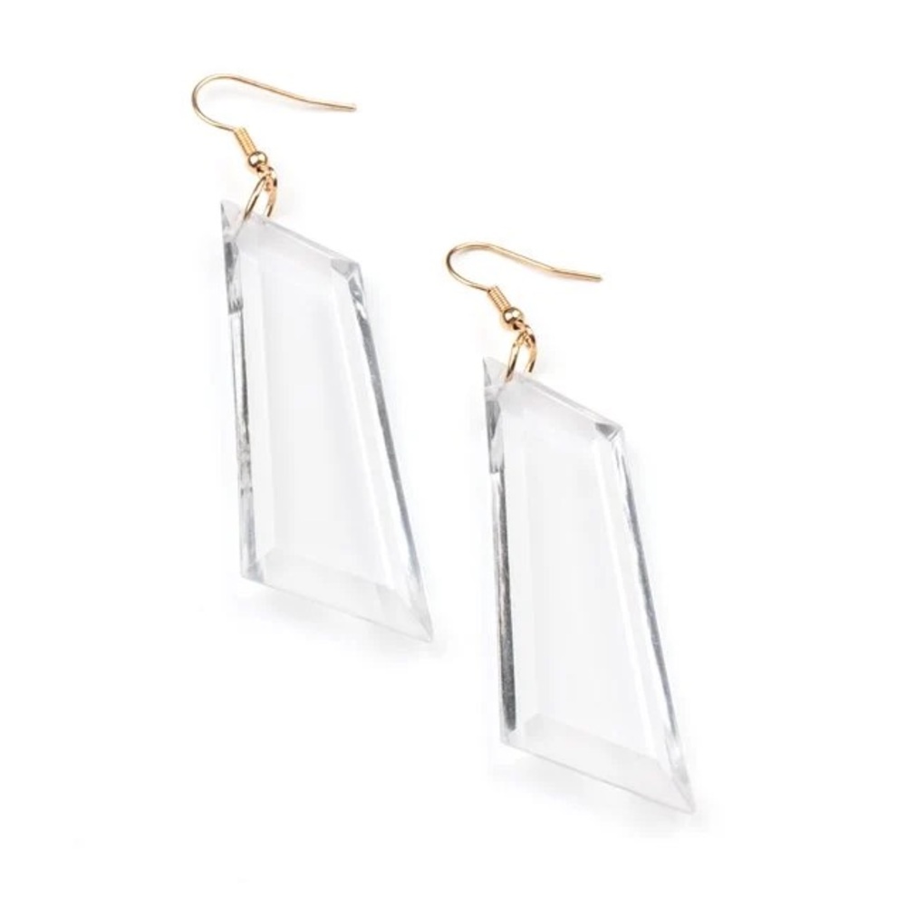 Elegant Gold and Clear Drop Earrings